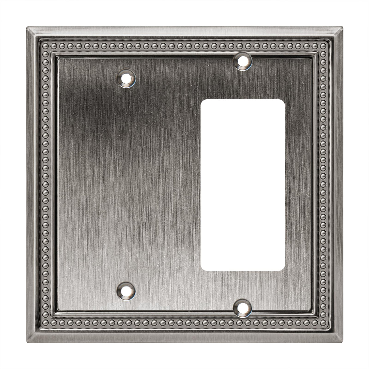 Sunken Pearls Heavy-Duty 4 Toggle Light Switch Plate, Antique Brass, 1 Pack