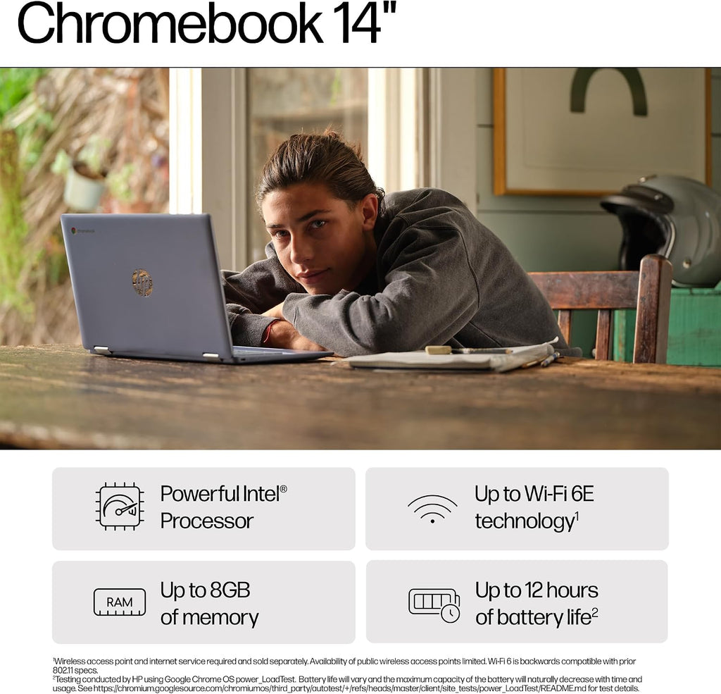 HP Chromebook 14" | Intel N100 Processor | 4GB RAM | 128GB UFS