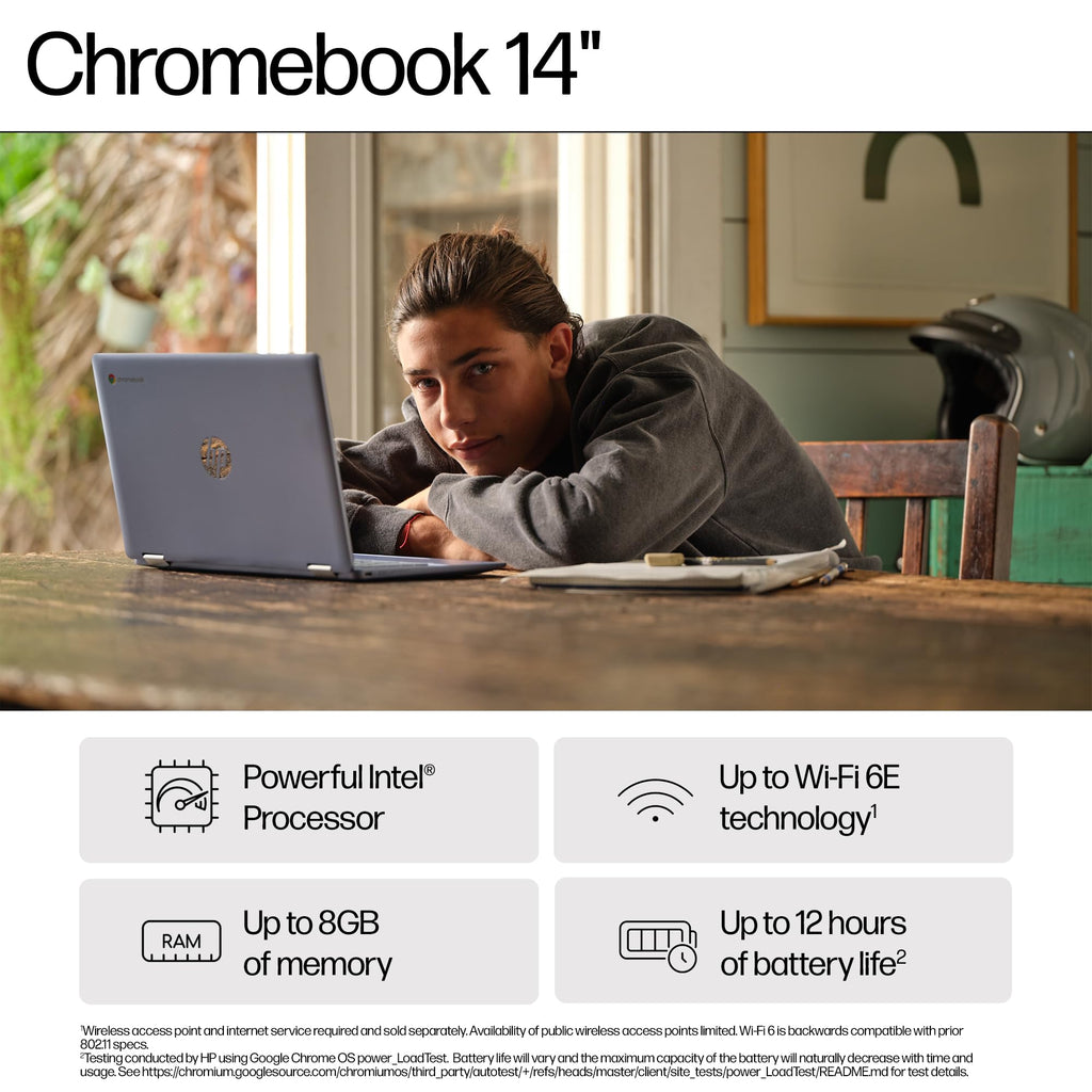 HP Chromebook 14" | Intel N100 Processor | 4GB RAM | 128GB UFS