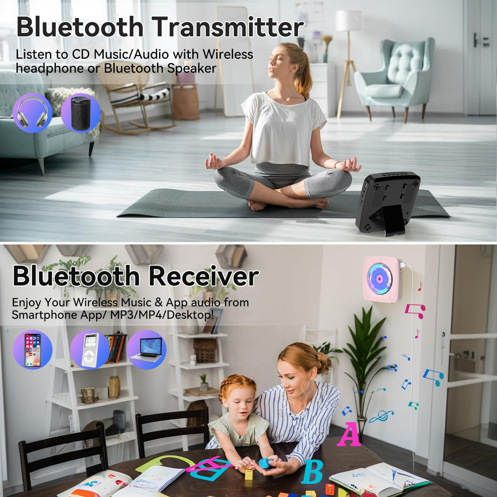 CD Player Portable: Kegaudio CD Players for Home with Speakers Bluetooth