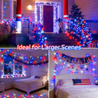 Christmas Lights Outdoor Battery Operated String Lights Total 100LED 33Ft with Timer 8 Modes 16.4Ft*2 Waterproof Outdoor Indoor for Christmas Decor, Warm White, 2-Pack