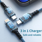 GIANAC Multi Charger Cable [3Pack 1.2M] 3 in 1 Charging Cable Nylon Braided