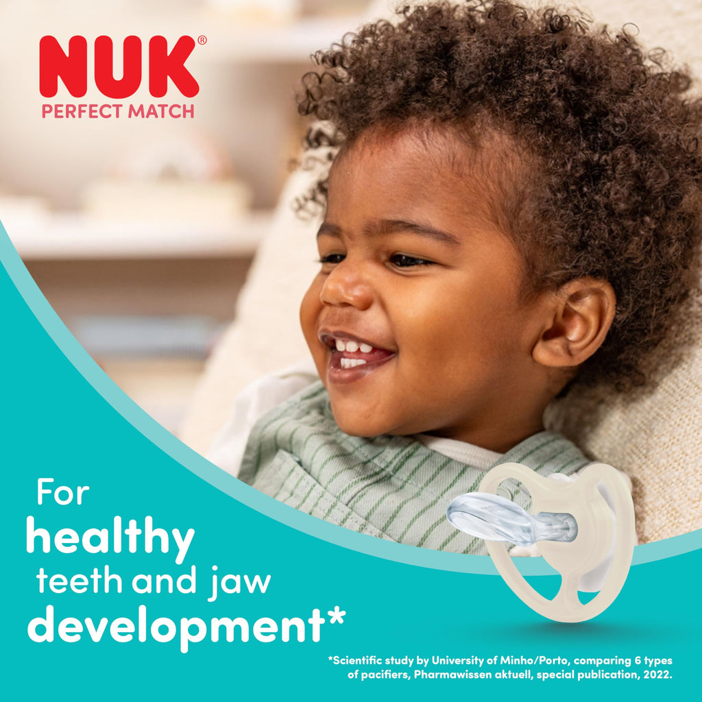 NUK Perfect Match Baby Bottle | 3+ Months | 260ml | Anti Colic Feeding Bottle | PP | Temperature Control Indicator | Hippo | 3 Count
