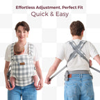 Momcozy Baby Carrier for 3-24M/3.2-20kg, Waist 64-127cm, Cotton Black