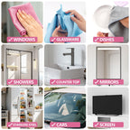 Magic Window Cleaning Cloth Fish Scale Streak Free Cloths – Pack of 6 Towels for Glass Mirrors White