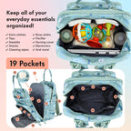 Dikaslon Baby Changing Bag Backpack, Large Nappy Back Pack Multifunction Baby Bags with Portable Changing Mat, Pacifier Holder, and Stroller Straps, for Mom and Dad
