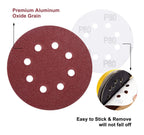 S SATC Sanding Discs 60 Grit 110Pcs Orbital Sander Discs 125mm Hook and Loop Round Orbital Sander Pads for Sanding
