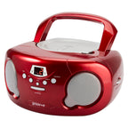Groov-e Original Boombox - Portable CD Player with Bluetooth, Radio, 3.5mm Aux Port, & Headphone Socket - LED Display, 2 x 1.2W Speakers - Battery or Mains Powered - Blue