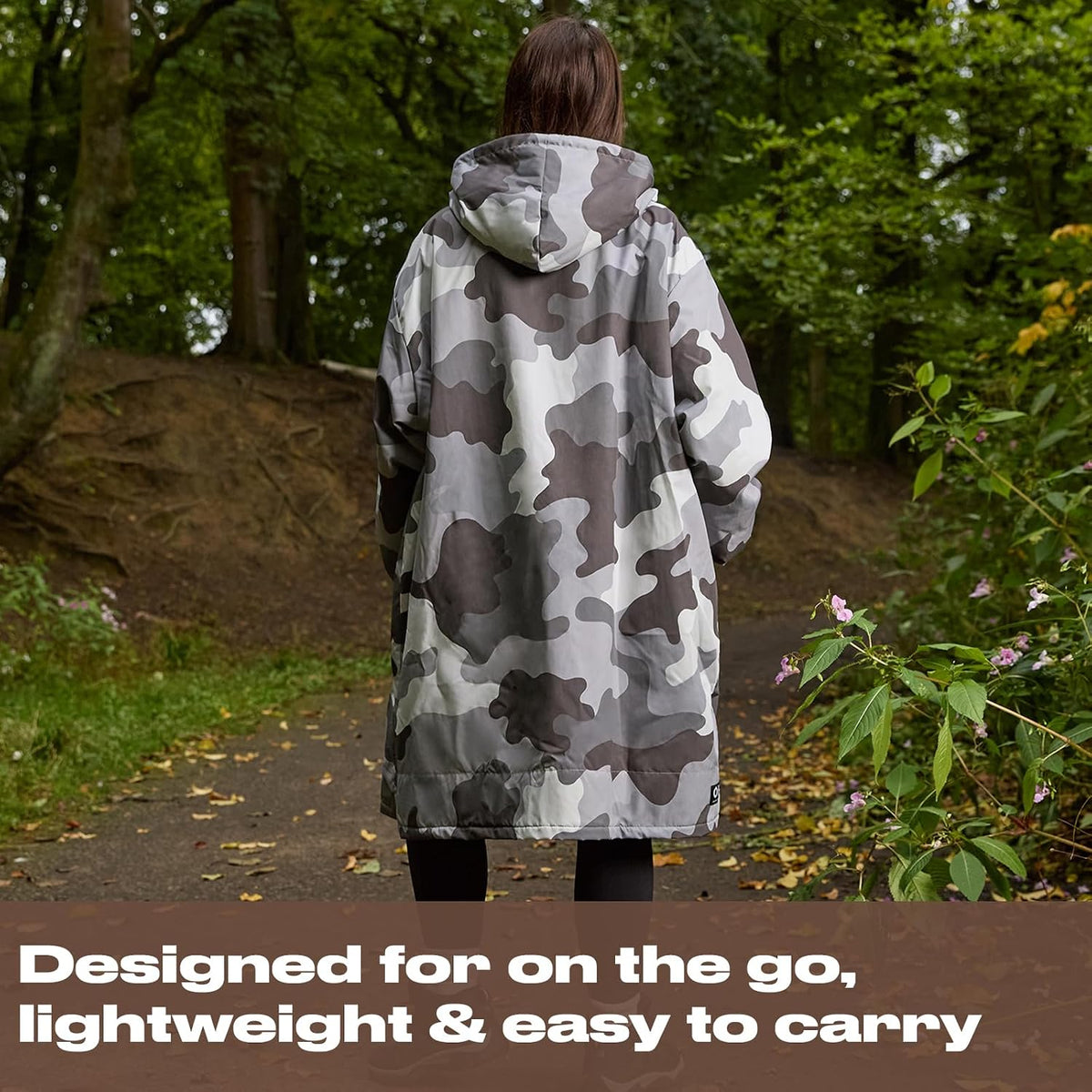 OHS Adults Drying Robe, Water-Resistant Changing Robe Gifts for Women Comfy Sherpa Privacy Robes for Women Men, Stay Dry Jacket Swimming Camping Drying Robes - S/M, L/XL