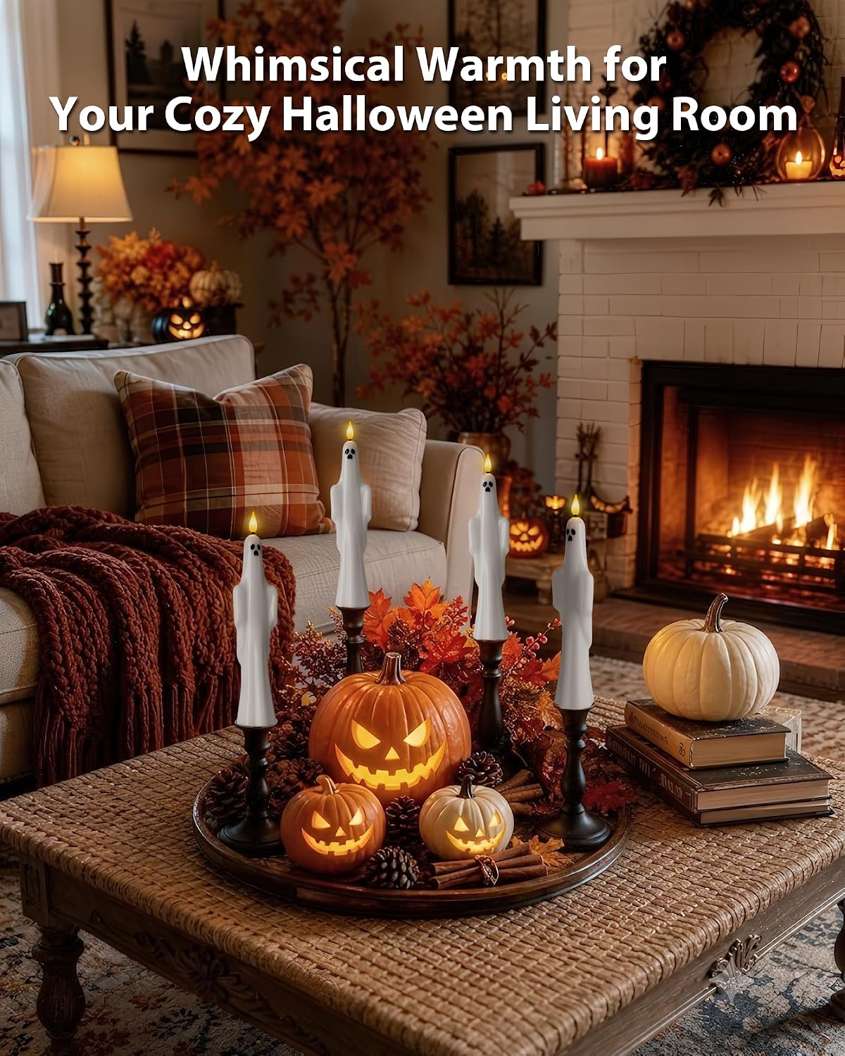Homemory Real Wax LED Flameless Taper Candles with Remote Timer, 9.6 Inches Ivory Fake Candlesticks, Dripless Battery Operated Window Candle with 3D Flickering Flame for Fireplace Xmas Halloween