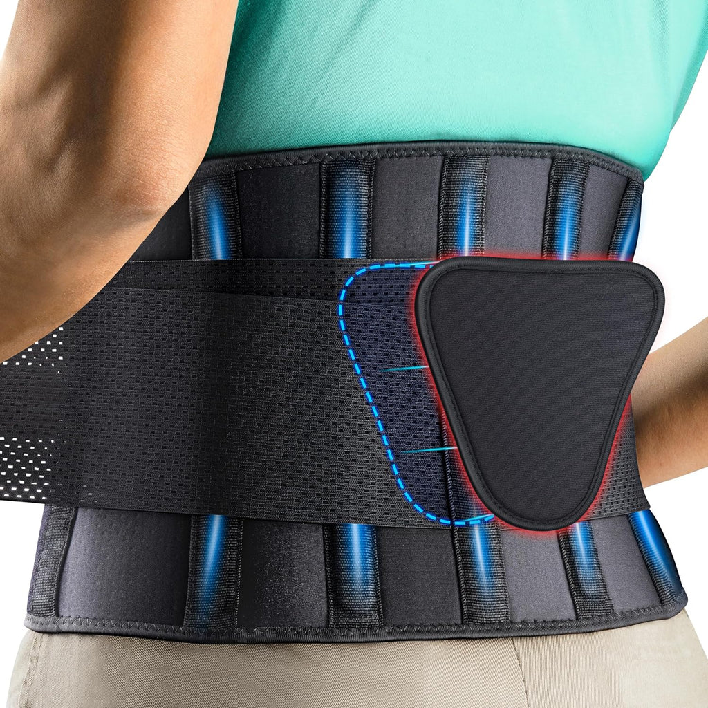 FEATOL Back Brace for Men & Women, Lower Back, Sciatica Pain Relief