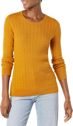 Amazon Essentials Women's Lightweight Cable Knit Long-Sleeve Crewneck Jumper (Available in Plus Size)