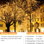 Joomer Solar Fairy Lights, 2-Pack Total 80FT 240LED Lights, Warm White