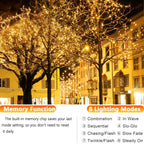 Joomer Solar Fairy Lights, 2-Pack Total 80FT 240LED Lights, Warm White