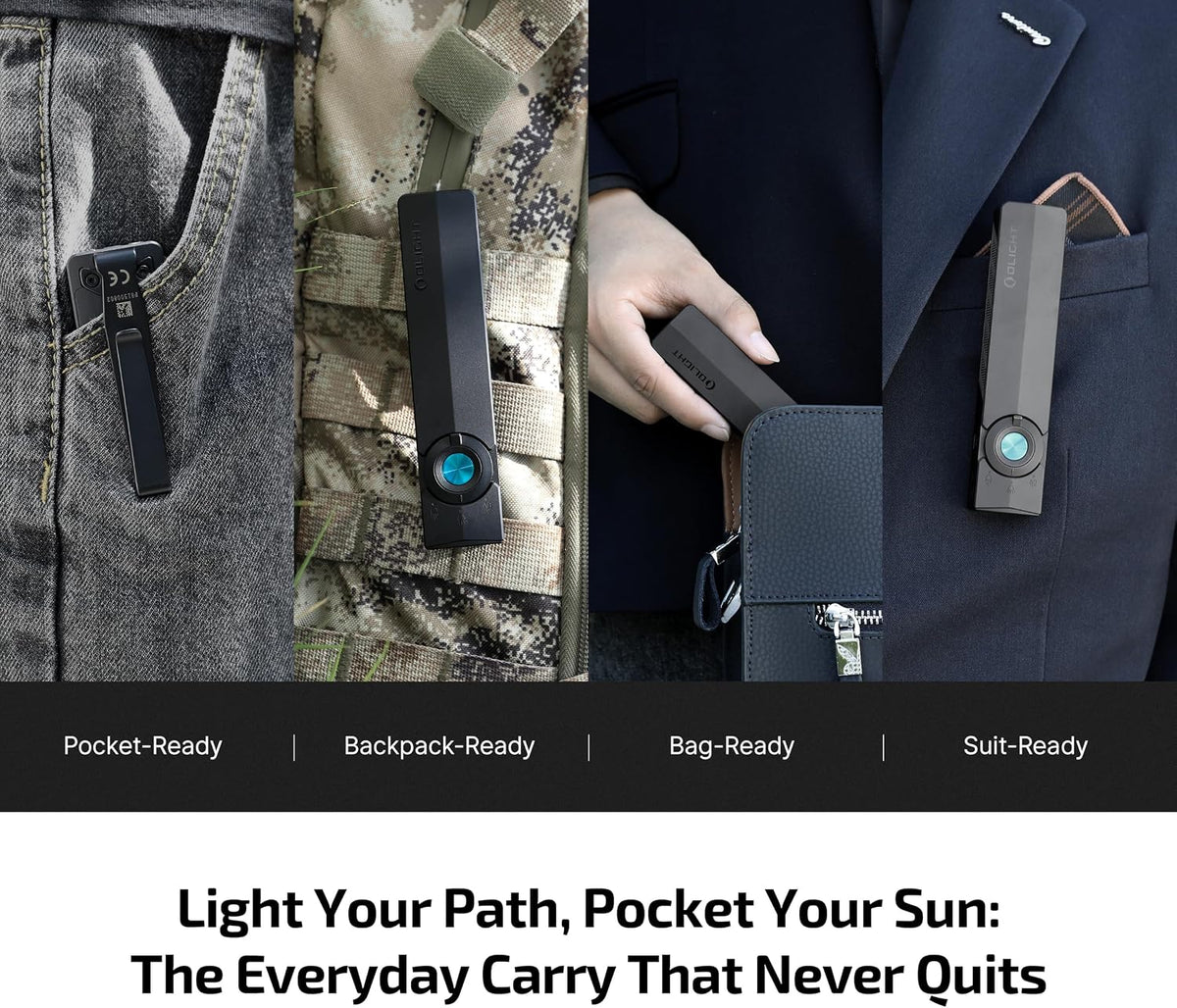 OLIGHT ArkPro EDC Flat Flashlight Rechargeable, Pocket Light, Black CW