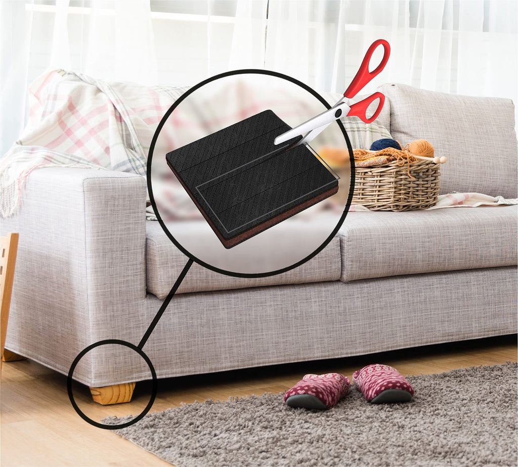 Slipstick GorillaPads Non Slip Furniture Pads/Gripper Floor Protectors (Set of 4) 3 Inch Square Self Adhesive Rubber Stoppers for Furniture Legs, CB155