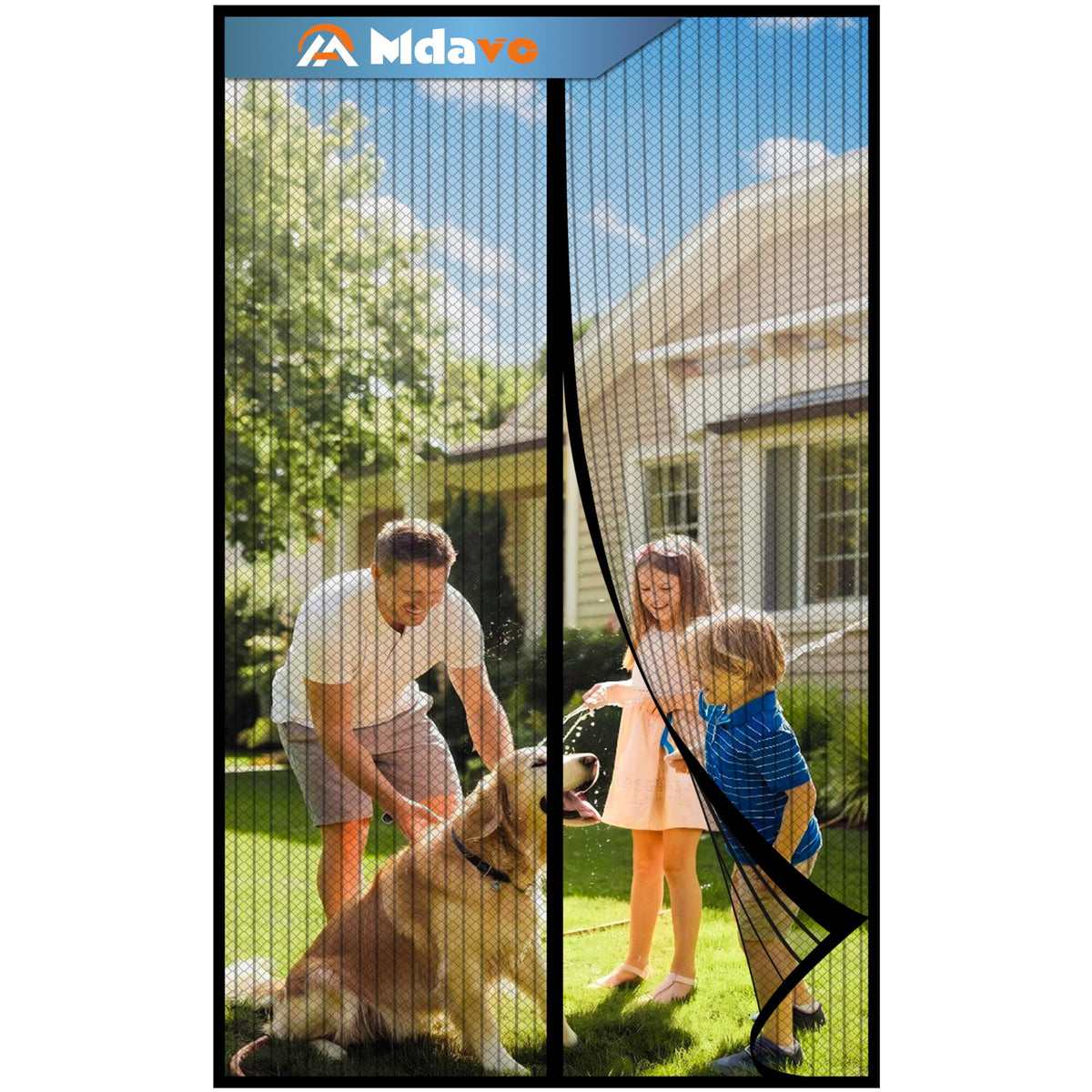 Magnetic Screen Door, Fit Door Size 32 x 96 Inches, Screen Doors with Magnets, Pet & Kid Friendly，Works with Front Doors, Sliding Doors ‎Black
