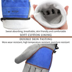 WZQH Leather Work Gloves for Men or Women.Gardening,Welding,Coffee-grey L