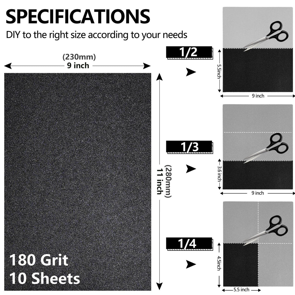 Sandpaper 600 Grit, Wet Dry Sand Paper 9 x 11 Inch
