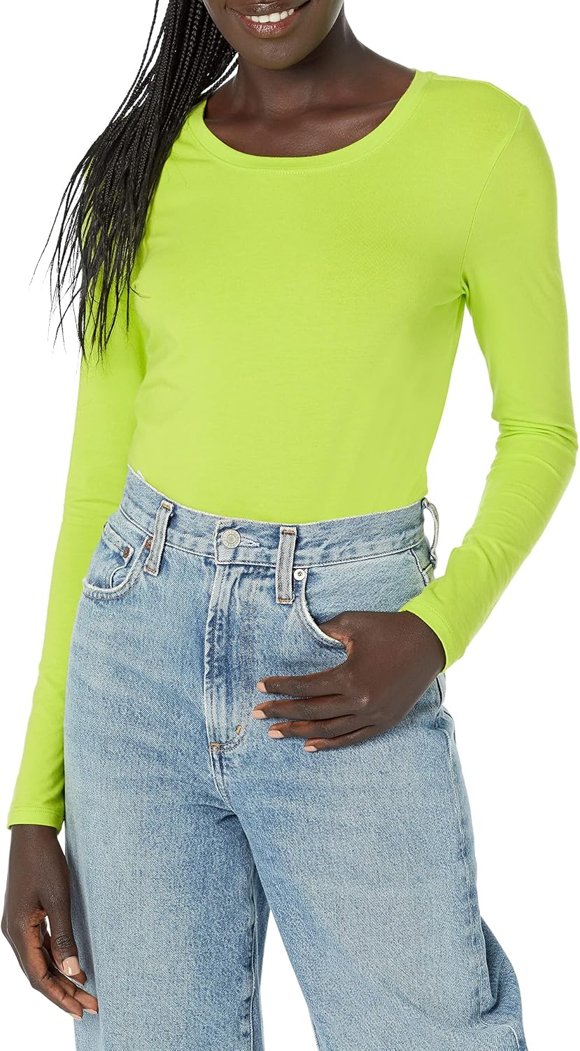 Amazon Essentials Women's Regular-Fit Long-Sleeve Crewneck T-Shirt