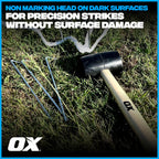 OX Trade Black Rubber Mallet 16oz / 450g, Non-Marking Hammer, Wooden Handle