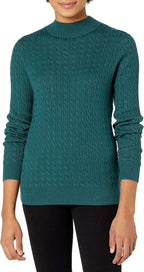 Amazon Essentials Women's Lightweight Cable Knit Long-Sleeve Crewneck Jumper (Available in Plus Size)