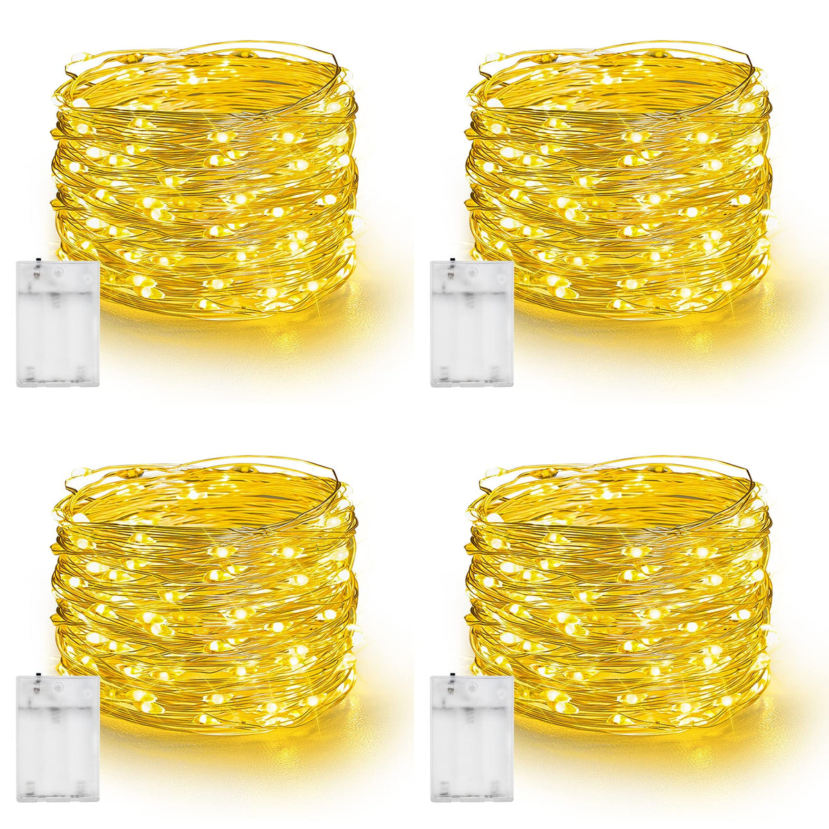 Dazzle Bright Fairy Lights Battery Operated, 20 FT 60 LED Silver Wire Waterproof Battery Operated String Lights, Christmas Decorations for Indoor Outdoor Bedroom Yard Decor, Red