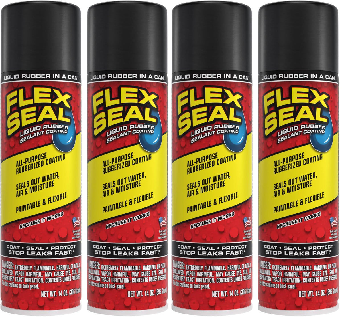 Flex Seal Spray Rubber Sealant Coating, Waterproof, Clear, 14 oz, 1-Pack