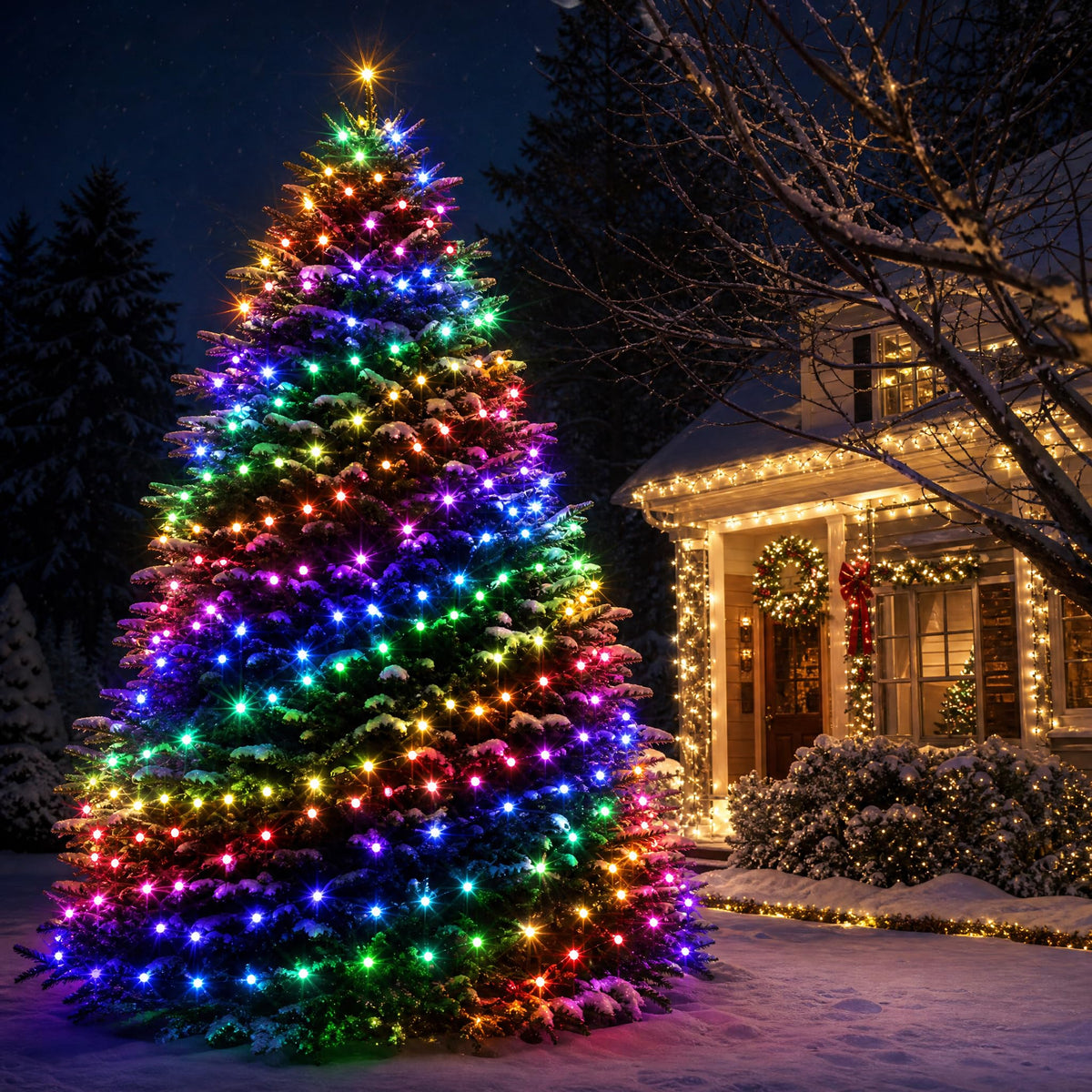Dazzle Bright 300 LED Christmas String Lights, 100 FT Connectable Waterproof String Lights Green Wire with 8 Modes, Christmas Decorations for Indoor Outdoor Xmas Party Yard Garden (Warm White)
