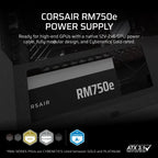 CORSAIR RM850e (2025) Fully Modular Low-Noise ATX Power Supply – Black