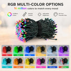 Dazzle Bright 300 LED Christmas String Lights, 100 FT Connectable Waterproof String Lights Green Wire with 8 Modes, Christmas Decorations for Indoor Outdoor Xmas Party Yard Garden (Warm White)