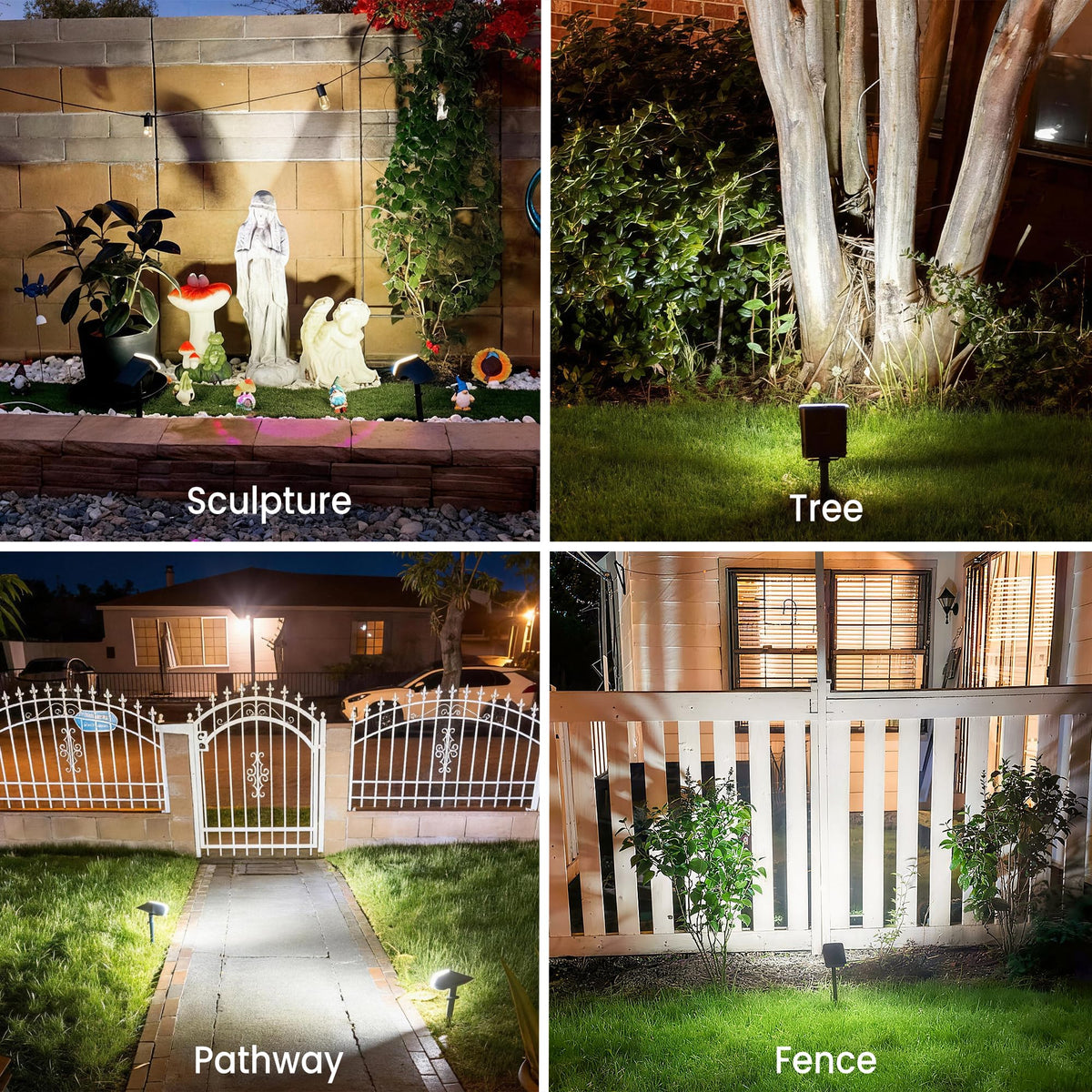 JEJOT Solar Spot Lights Outdoor Waterproof, Solar Spotlights, 2 Pack
