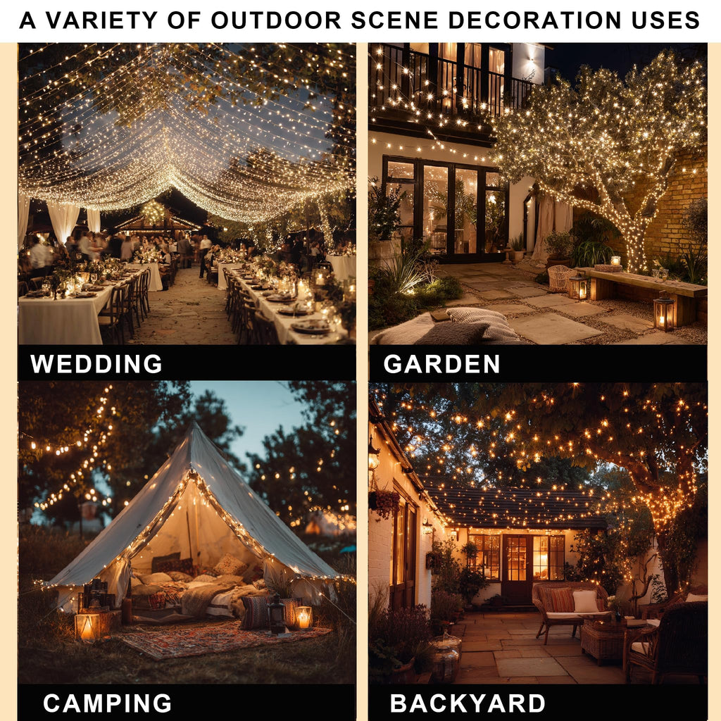 Dazzle Bright 300 LED Christmas String Lights, 100 FT Connectable Waterproof String Lights Green Wire with 8 Modes, Christmas Decorations for Indoor Outdoor Xmas Party Yard Garden (Warm White)