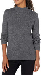 Amazon Essentials Women's Lightweight Cable Knit Long-Sleeve Crewneck Jumper (Available in Plus Size)