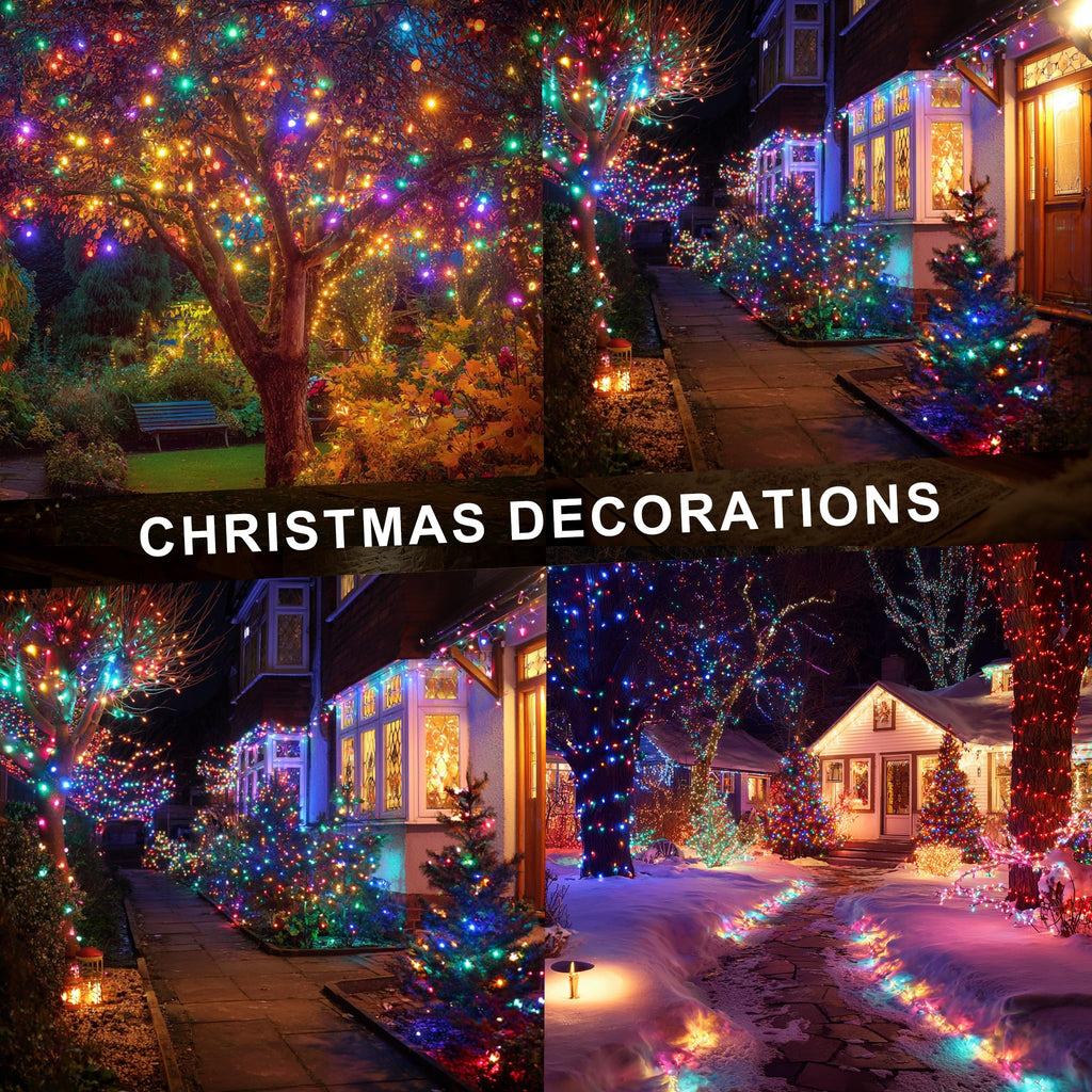 Dazzle Bright 300 LED Christmas String Lights, 100 FT Connectable Waterproof String Lights Green Wire with 8 Modes, Christmas Decorations for Indoor Outdoor Xmas Party Yard Garden (Warm White)