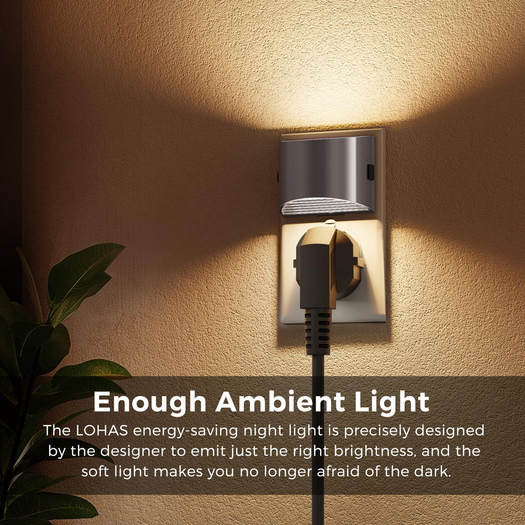 L LOHAS LED Night Lights Plug into Wall, Dimmable Night Light 2 Pack