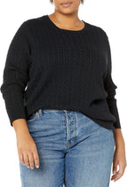 Amazon Essentials Women's Lightweight Cable Knit Long-Sleeve Crewneck Jumper (Available in Plus Size)