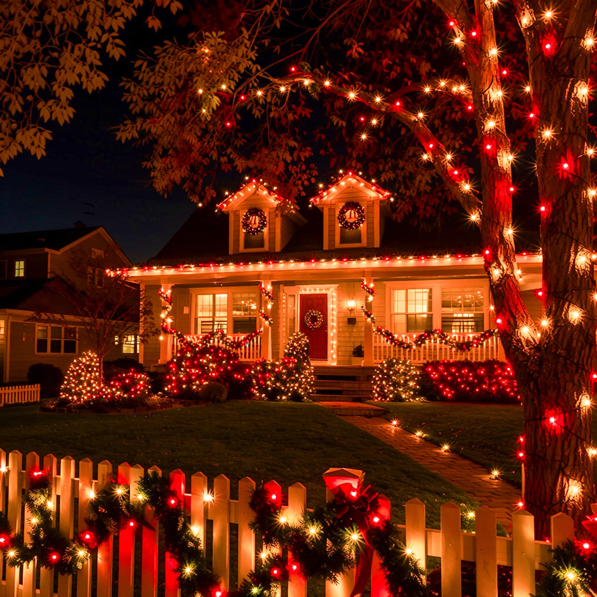 TW SHINE Warm White Christmas Lights Outdoor, 20FT 100 Count Incandescent Christmas Light Indoor, Waterproof Christmas Tree String Lights for Xmas Decorations