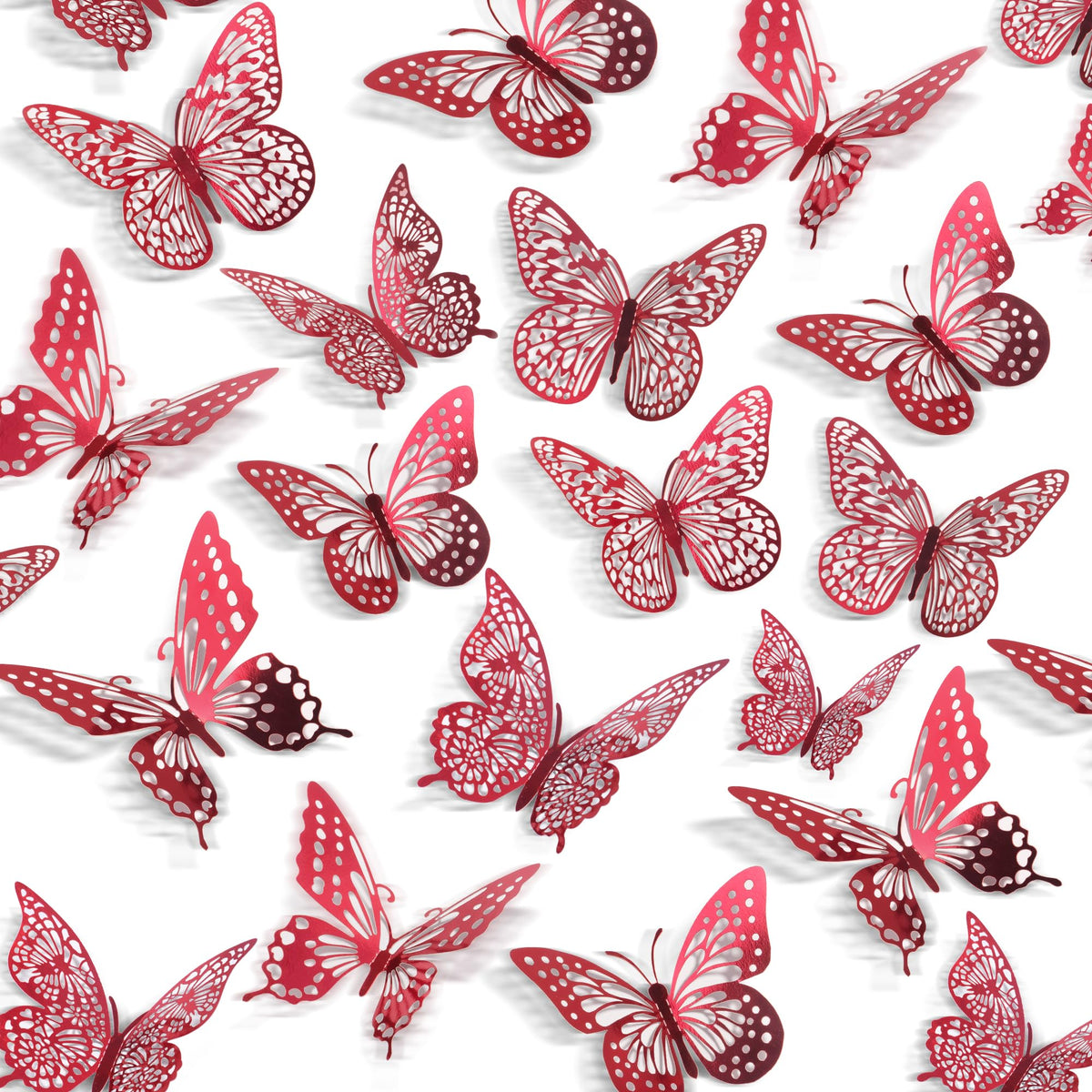 SAOROPEB 3D Butterfly Wall Decor 48 Pcs Gold Butterfly Birthday Decorations