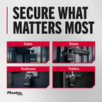 Master Lock Magnum Outdoor Padlock, Heavy Duty Keyed Lock M115XDLF, Black