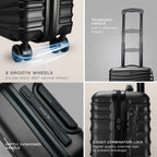 Avio Carry-On Cabin Luggage 55x40x20cm | Hard Shell Suitcase 4 Wheels