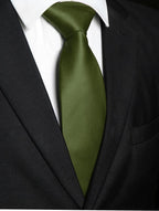 RBOCOTT Solid Color Tie Mens Necktie for Business and Wedding Party