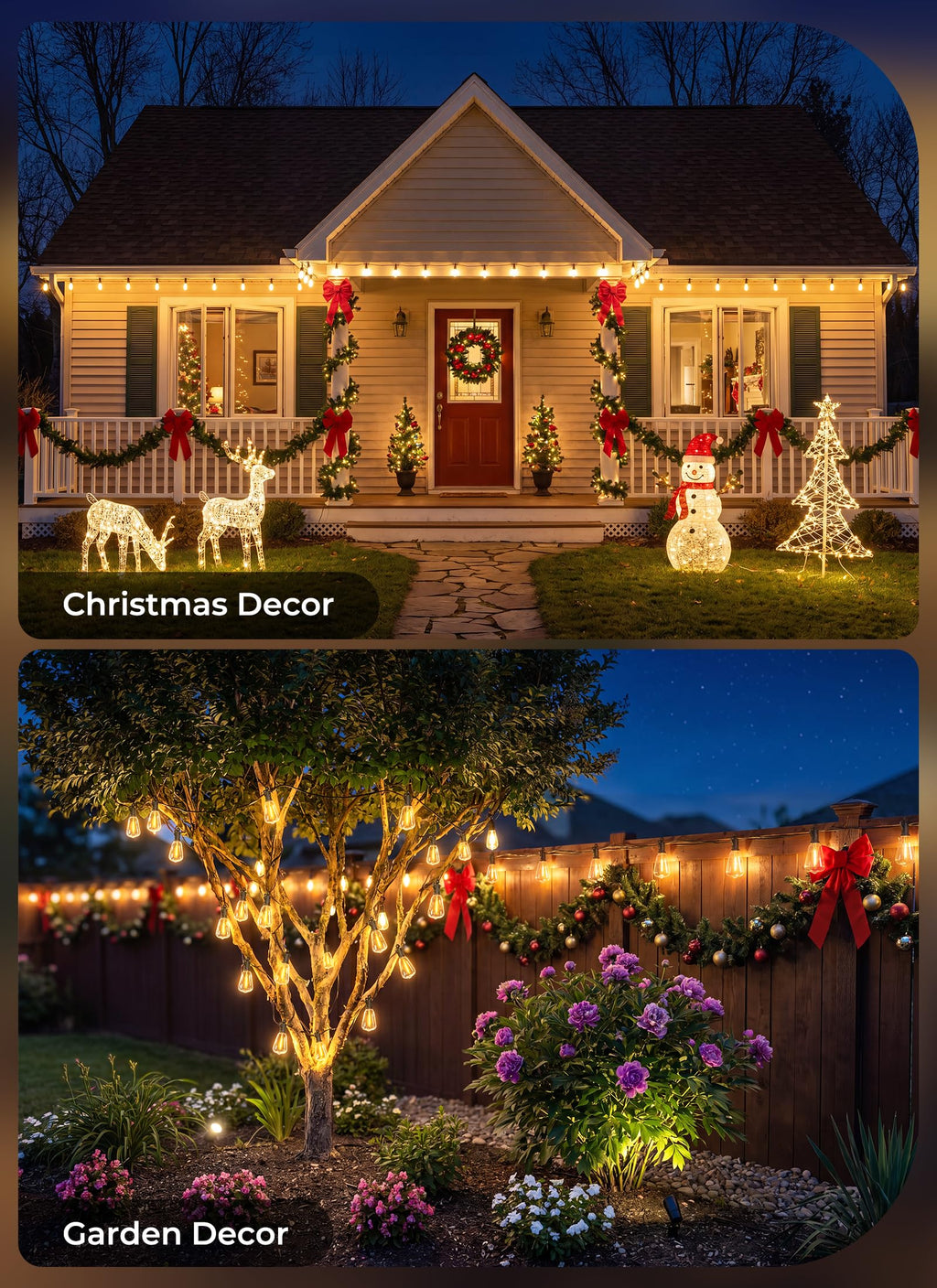 Brightown 52FT Solar String Lights Outdoor Waterproof, Last 30+ Hrs Runtime