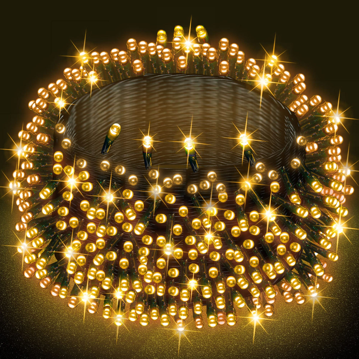 Dazzle Bright 300 LED Christmas String Lights, 100 FT Connectable Waterproof String Lights Green Wire with 8 Modes, Christmas Decorations for Indoor Outdoor Xmas Party Yard Garden (Warm White)