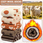 Ladies Socks Wool Thermal Fluffy Gifts For Women 5 Pairs