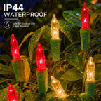 TW SHINE Warm White Christmas Lights Outdoor, 20FT 100 Count Incandescent Christmas Light Indoor, Waterproof Christmas Tree String Lights for Xmas Decorations