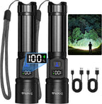 TrixHub Rechargeable Flashlights 2 Pack Super Bright High Lumens Flashlight