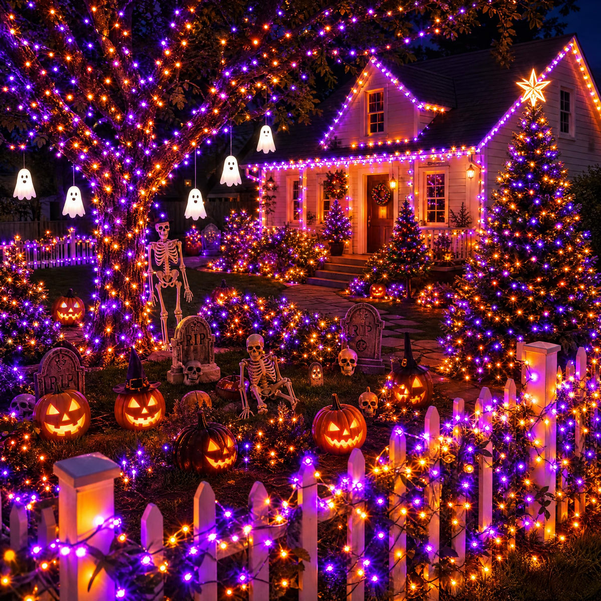 Dazzle Bright 300 LED Christmas String Lights, 100 FT Connectable Waterproof String Lights Green Wire with 8 Modes, Christmas Decorations for Indoor Outdoor Xmas Party Yard Garden (Warm White)