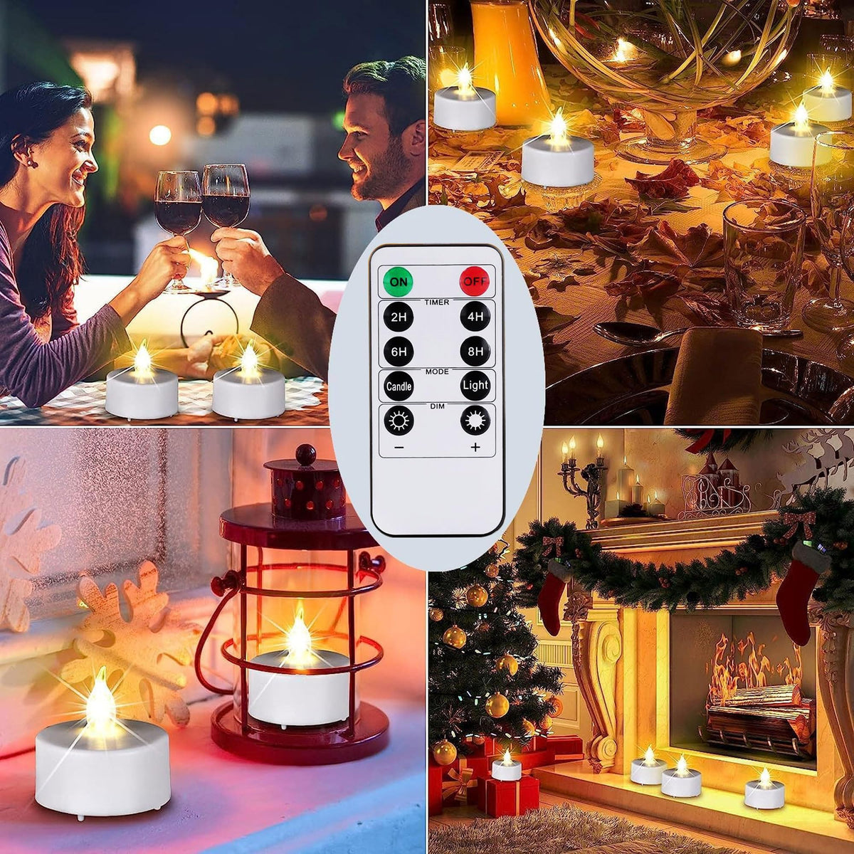 Battery Operated LED Tea Lights Flameless Flickering Candles 50PACK Blue