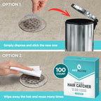 25 Pack Disposable Shower Drain Hair Catcher Mesh Stickers - Peel & Stick Drain Strainers to Prevent Clogs, Strong Waterproof Adhesive, Mess-Free Disposable Drain Covers for Shower & Bathtub